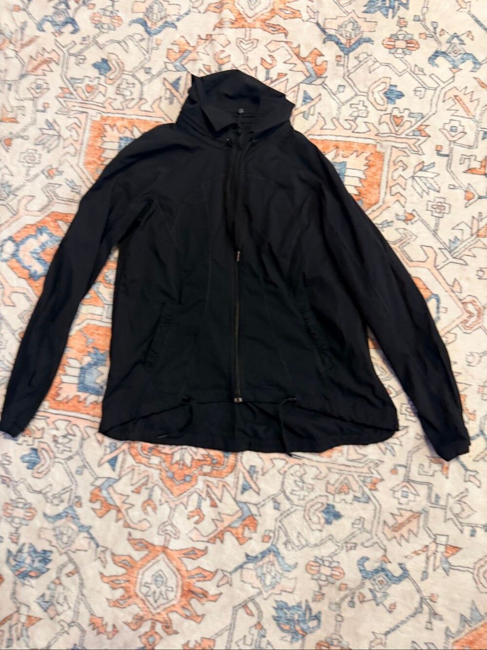 Lululemon Dance Studio Jacket Black Full Zip Hooded Warm Up Size 6 Athleisure